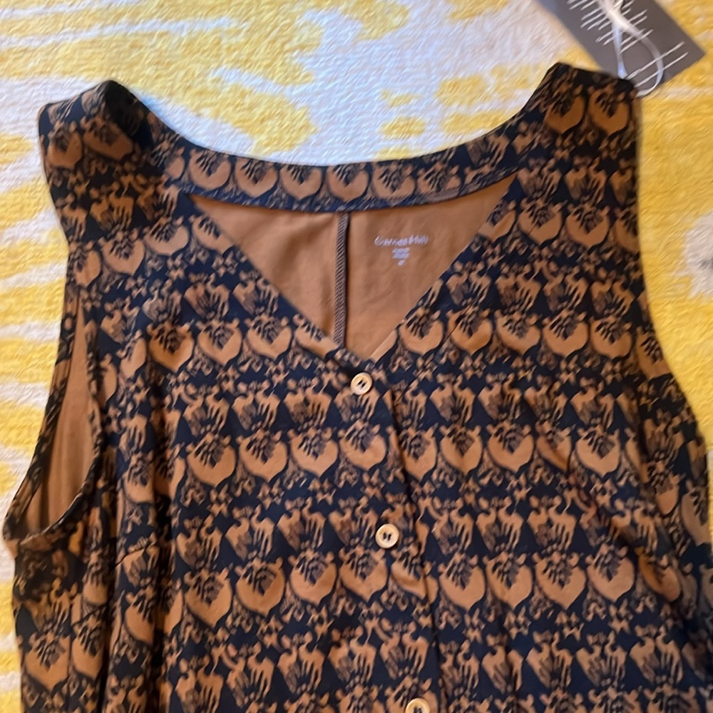 Garnet Hill Black and Tan Midi Dress - Picture 3 of 3